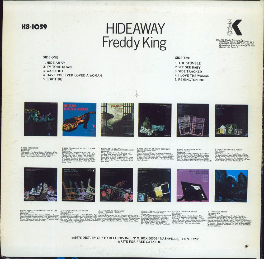 Freddie King Hideaway US vinyl LP album (LP record)