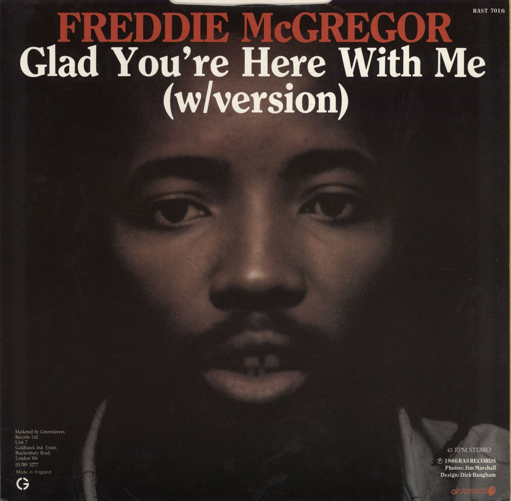 Freddie McGregor Glad You're Here With Me UK 12" vinyl single (12 inch record / Maxi-single) RAST7016