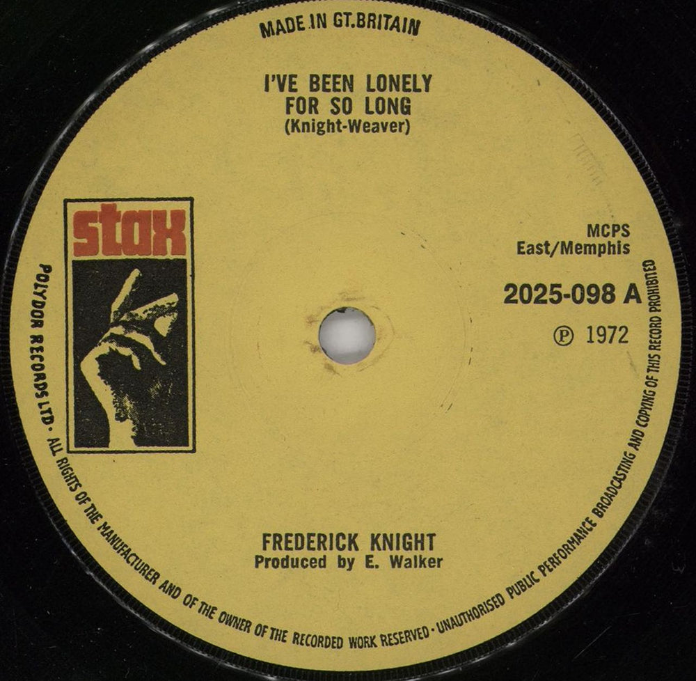 Frederick Knight I've Been Lonely For So Long - Solid UK 7" vinyl single (7 inch record / 45) 2025-098