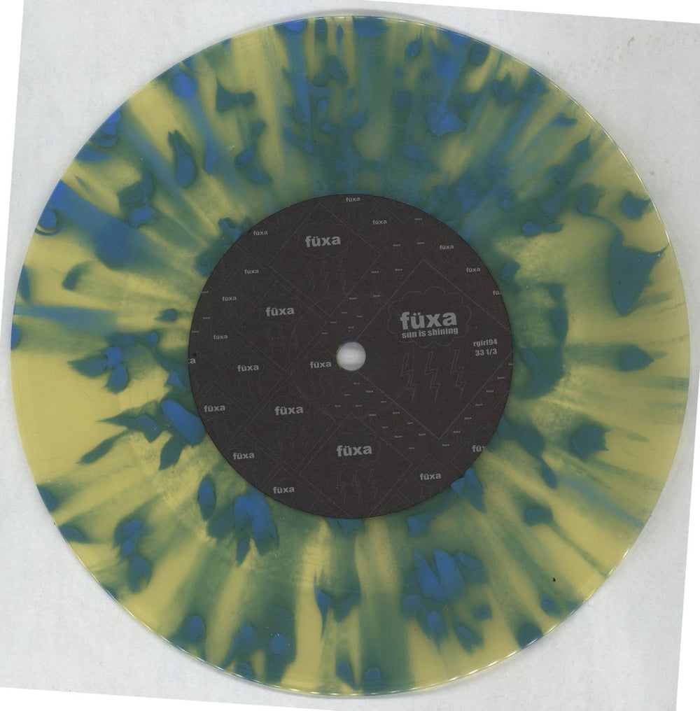 Fuxa Sun Is Shining - Yellow & Blue Splattered Vinyl UK 7" vinyl single (7 inch record / 45) QV-07SU765230