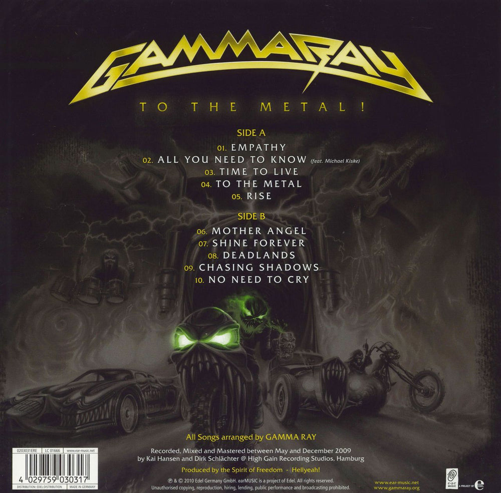 Gamma Ray To The Metal German vinyl LP album (LP record)