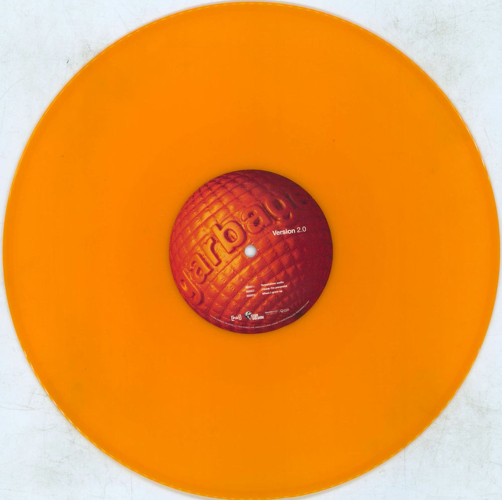 Garbage Version 2.0 - Orange Vinyl UK 2-LP vinyl record set (Double LP Album) GBG2LVE809560