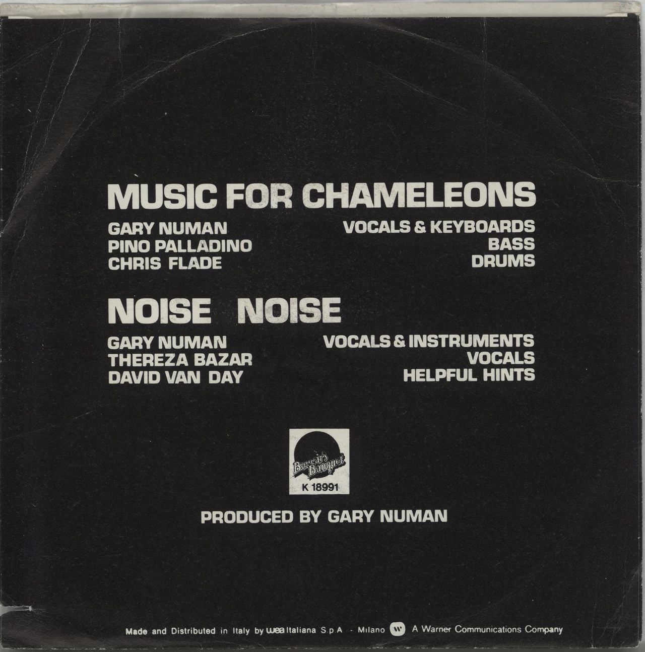 Gary Numan Music For Chameleons Wide Centre Mispressed Sleeve Ital — 