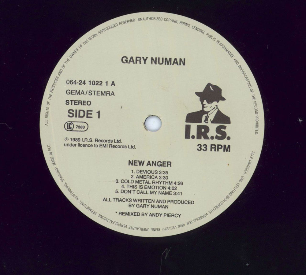 Gary Numan New Anger Dutch vinyl LP album (LP record) 076731290515