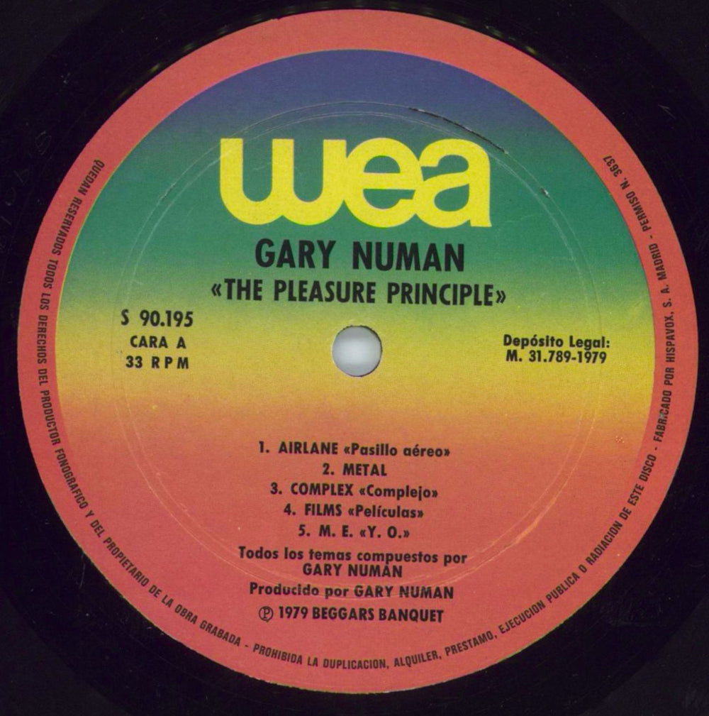 Gary Numan The Pleasure Principle Spanish vinyl LP album (LP record) NUMLPTH807952