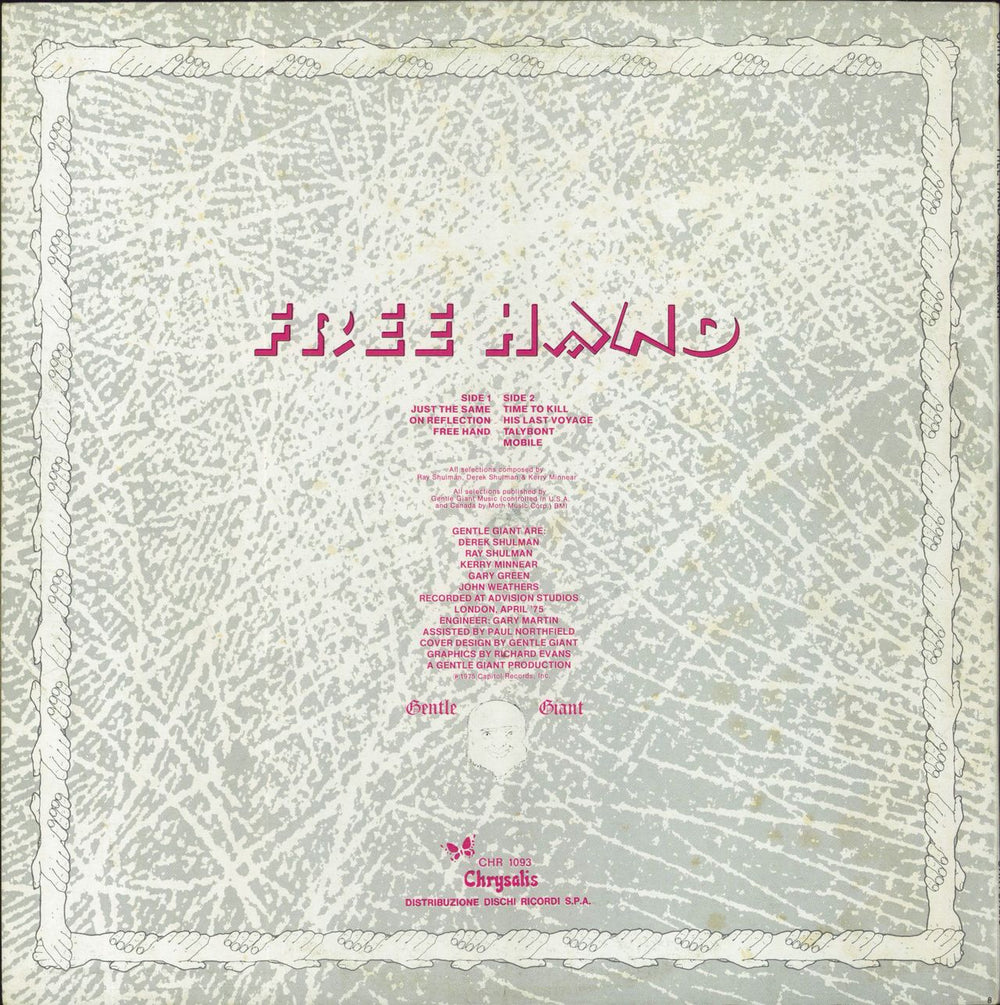 Gentle Giant Free Hand - + Inner - EX Italian vinyl LP album (LP record)