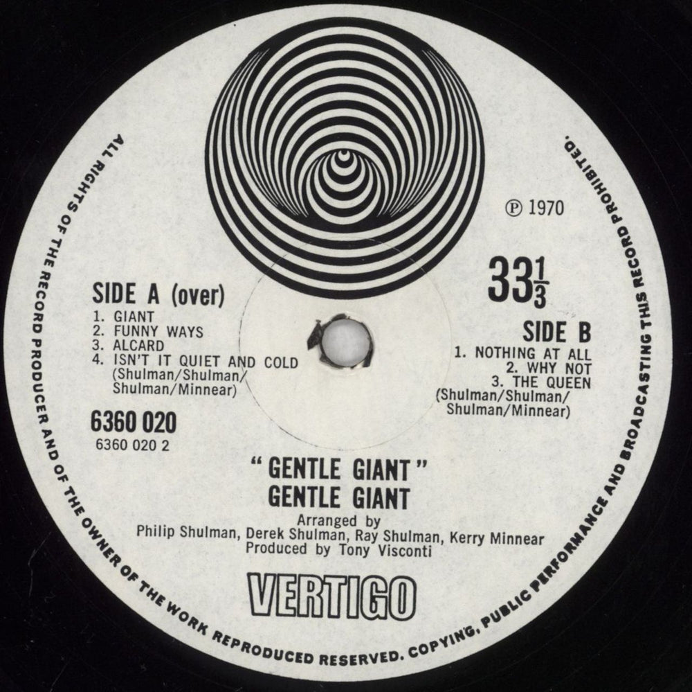 Gentle Giant Gentle Giant - 1st - G UK vinyl LP album (LP record) GTLLPGE827328