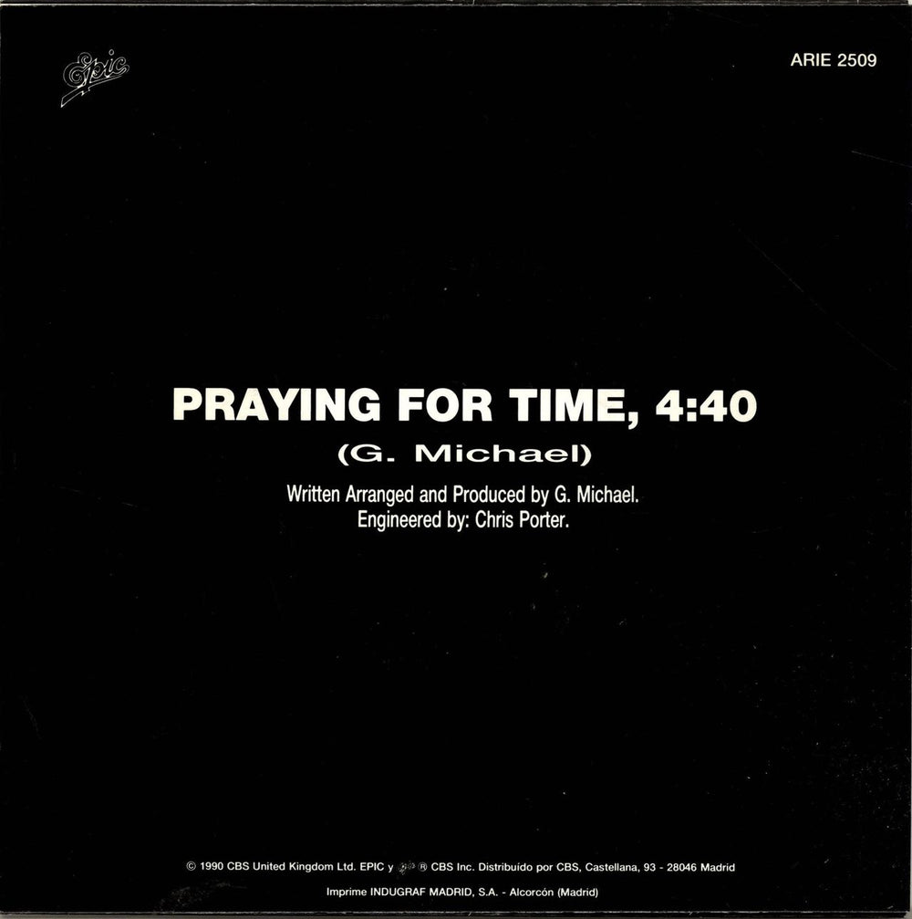 George Michael Praying For Time Spanish Promo 7" vinyl single (7 inch record / 45)