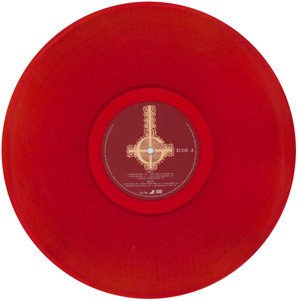 Ghost (Swedish) Infestissumam - Translucent Red UK vinyl LP album (LP record) I0PLPIN816474