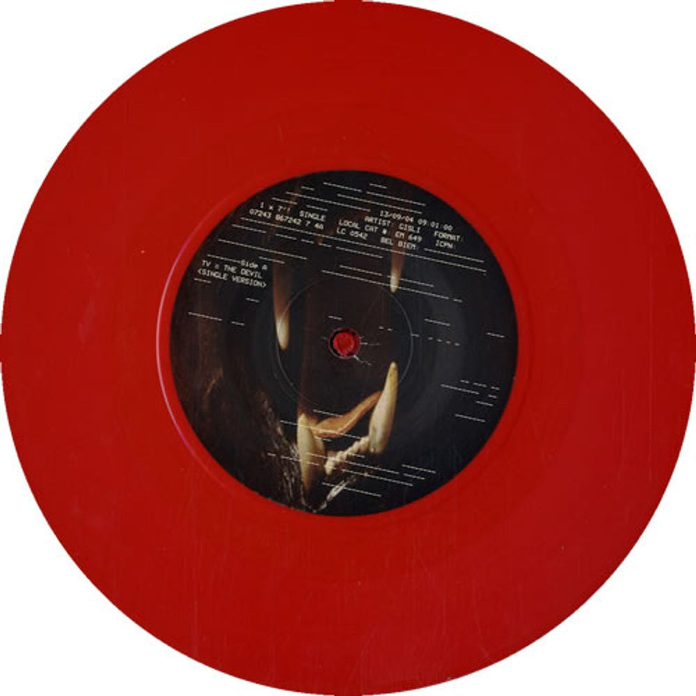 Gisli TV=The Devil - Red Vinyl UK 7" vinyl single (7 inch record / 45) GAW07TV598598