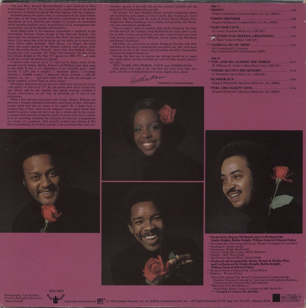 Gladys Knight & The Pips 2nd Anniversary US vinyl LP album (LP record)