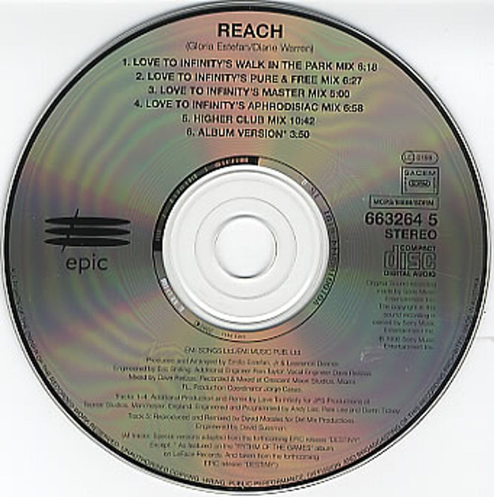 Gloria Estefan Reach UK CD single (CD5 / 5") ESTC5RE161359