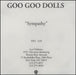 Goo Goo Dolls Sympathy US Promo CD-R acetate CD ACETATE