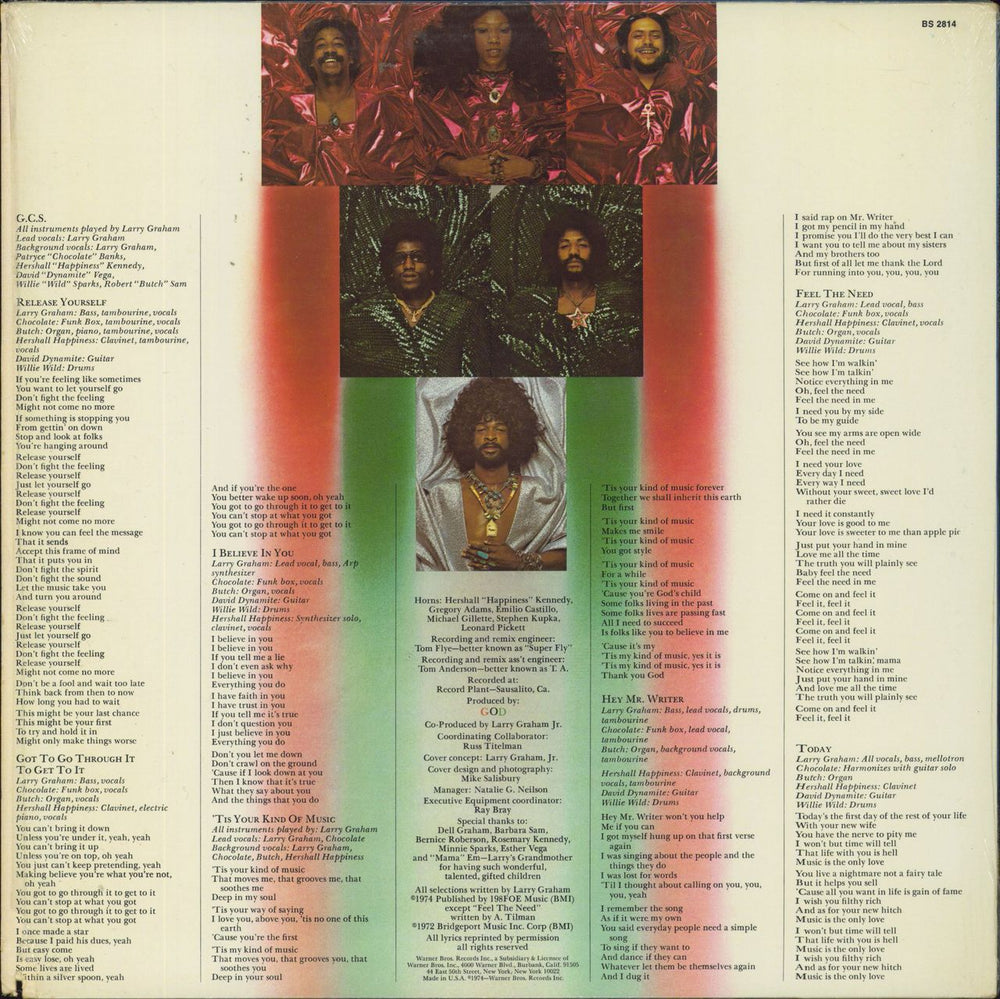 Graham Central Station Release Yourself US vinyl LP album (LP record)