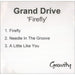 Grand Drive Firefly UK Promo CD-R acetate CD-R ACETATE