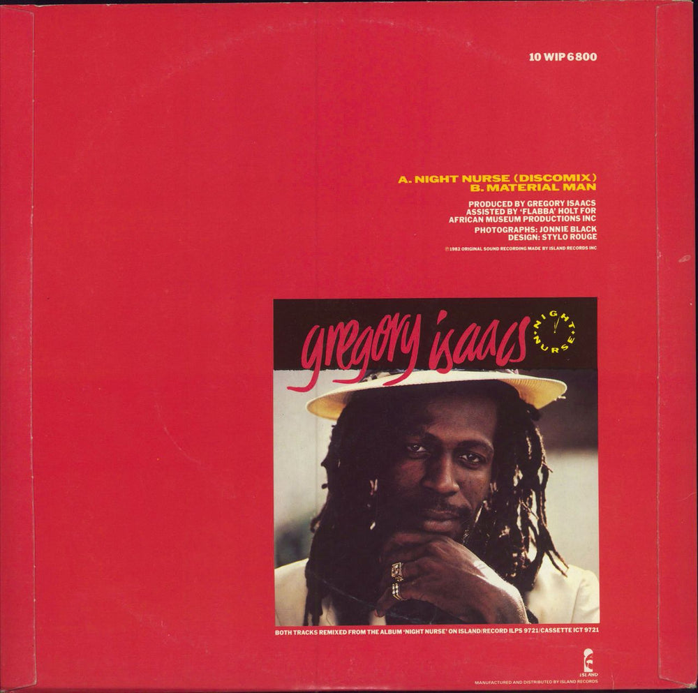 Gregory Isaacs Night Nurse - Picture Sleeve UK 10" vinyl single (10 inch record)