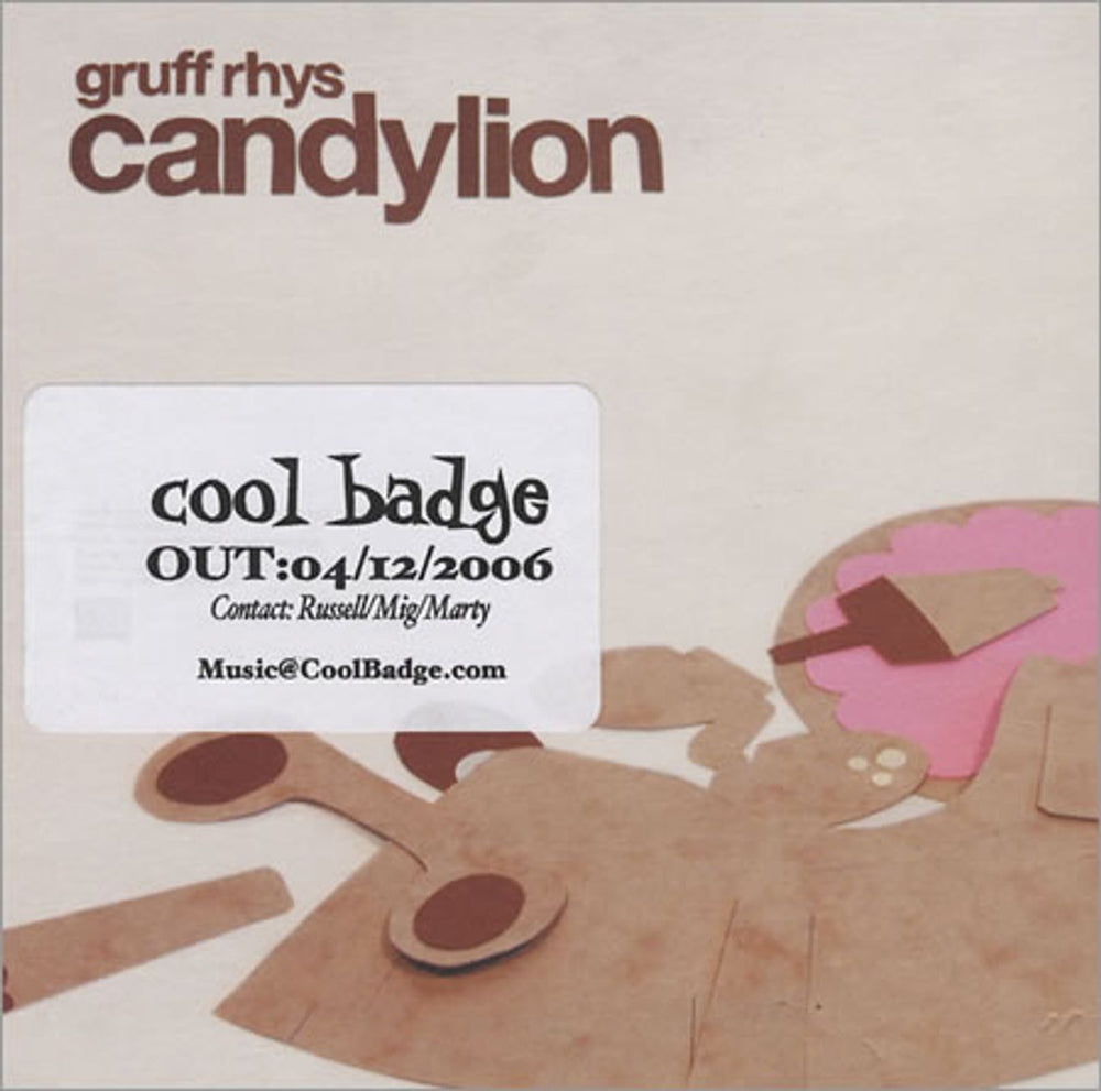 Gruff Rhys Candylion UK Promo CD single (CD5 / 5") RTRADSCDP375