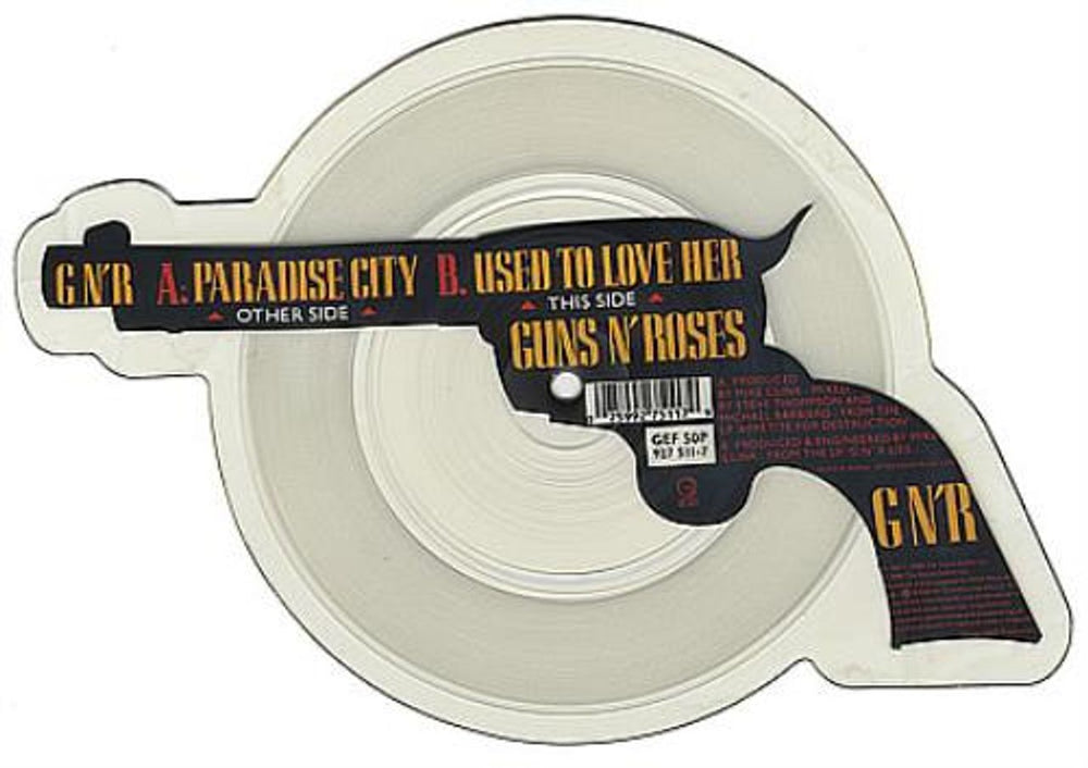 Guns N Roses Paradise City - Clear UK shaped picture disc (picture disc vinyl record) GNRSHPA00661