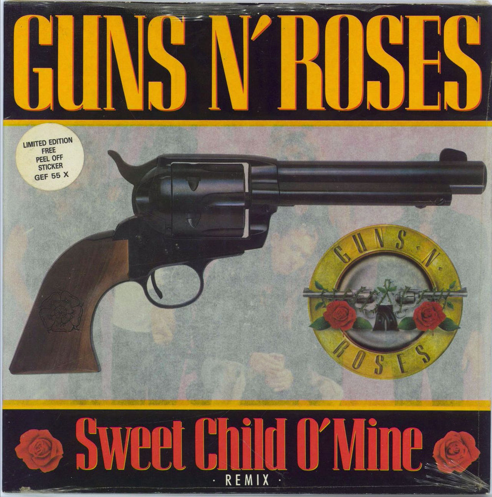 Guns N Roses Sweet Child O' Mine - Sticker Pack - Stickered Shrink UK 7" vinyl single (7 inch record / 45) GEF55X