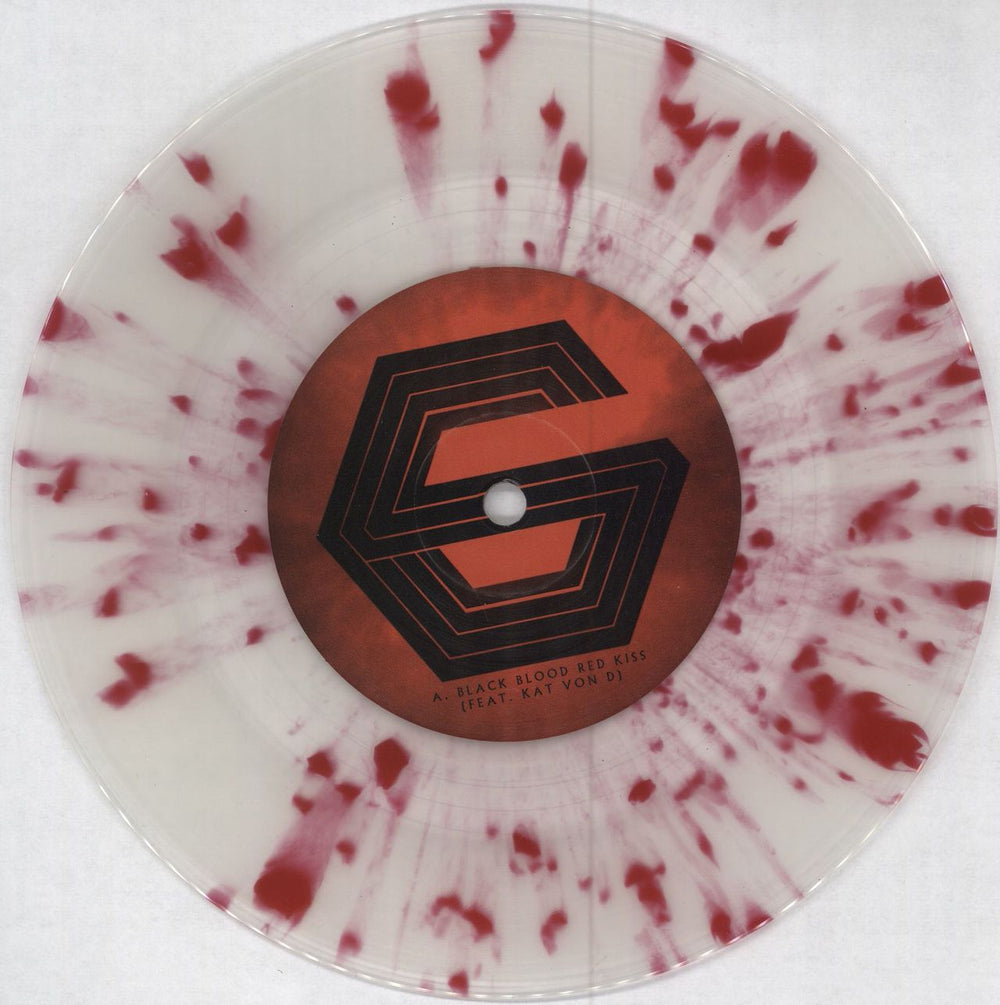 Gunship Black Blood Red Kiss - Clear & Red Vinyl UK 7" vinyl single (7 inch record / 45) 4V607BL781091