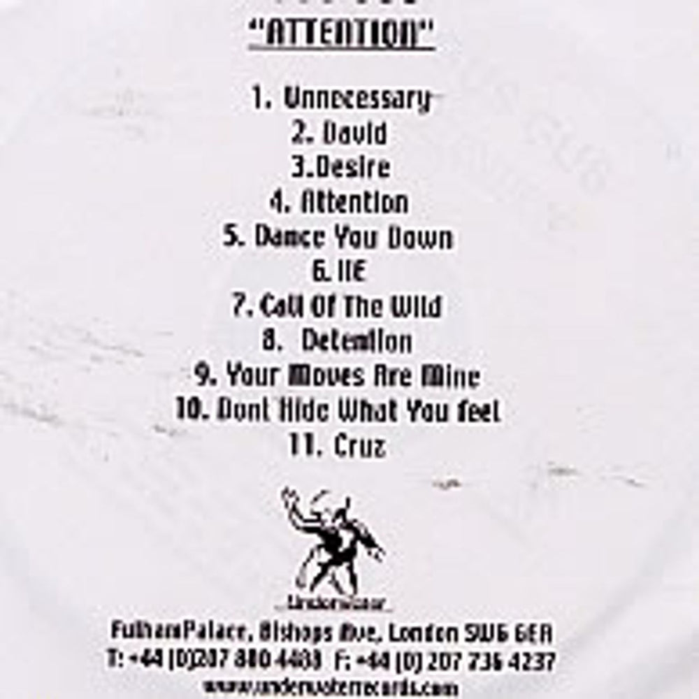 Gus Gus Attention UK Promo CD-R acetate CD-r ACETATE