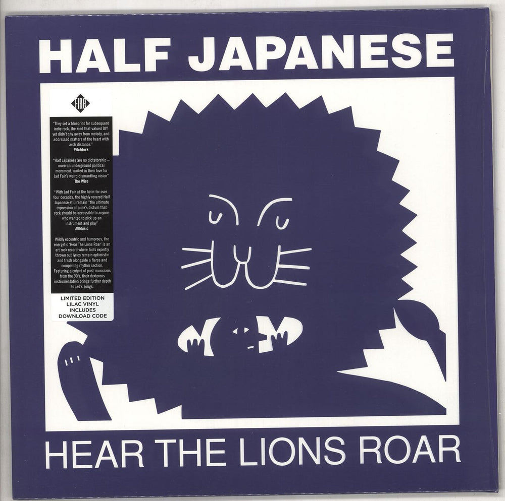 Half Japanese Hear The Lions Roar - Lilac Vinyl + Shrink UK vinyl LP album (LP record) FIRELP476C