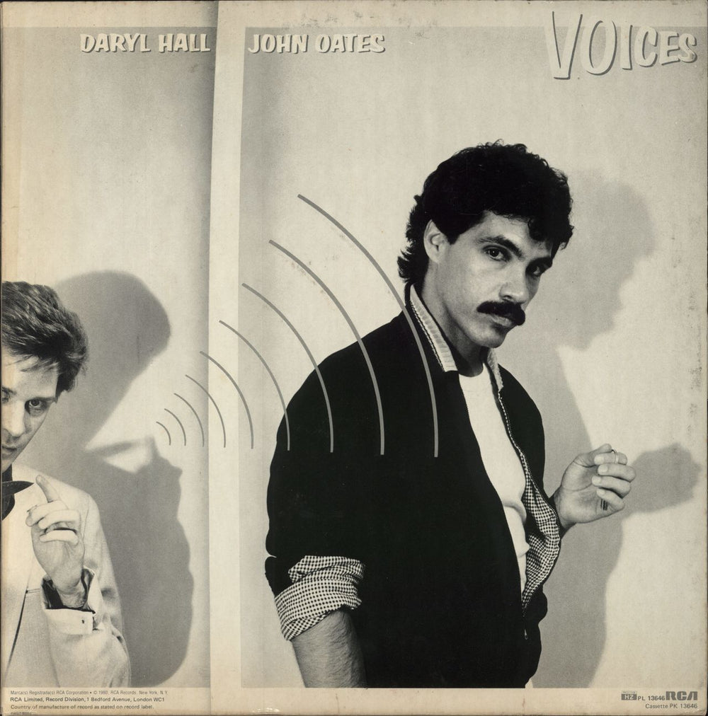 Hall & Oates Voices - Song Hype Stickered Sleeve UK vinyl LP album (LP record)