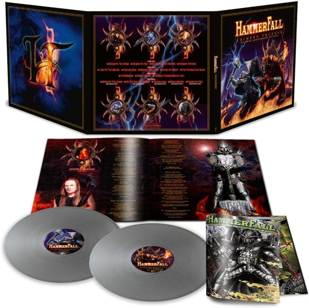 HammerFall Crimson Thunder: 20th Anniversary - Silver Vinyl - Sealed UK 2-LP vinyl record set (Double LP Album) NBR69267