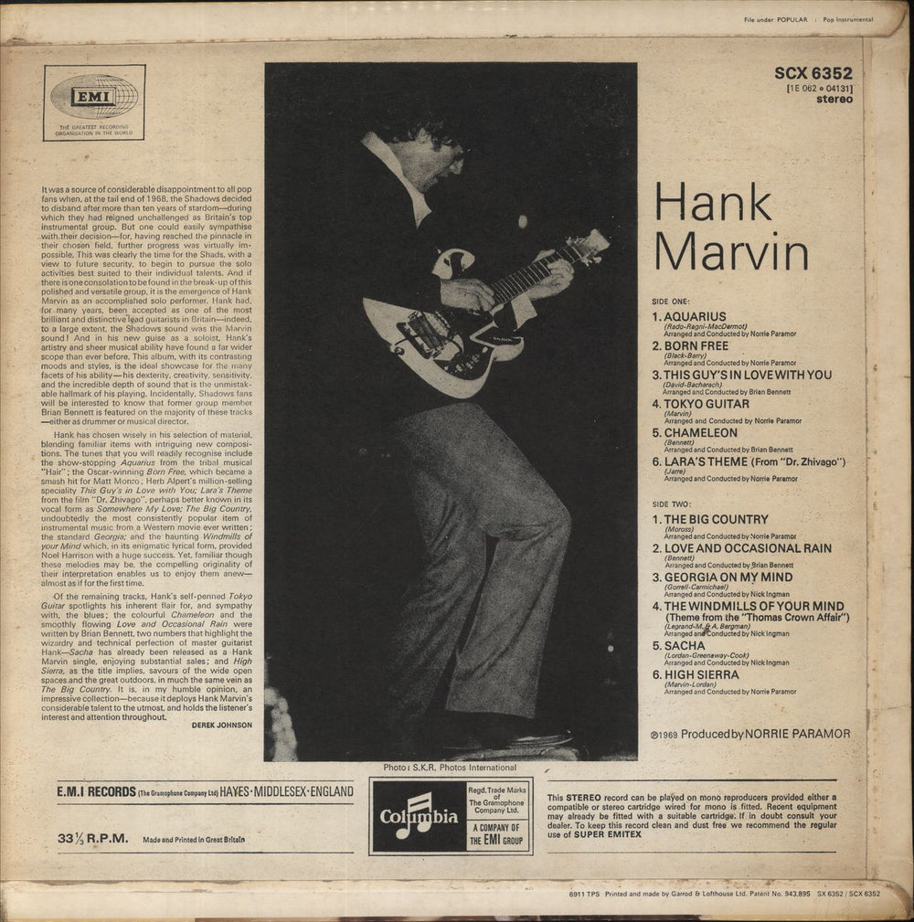 Hank Marvin Hank Marvin - 2nd - Ex UK vinyl LP album (LP record)