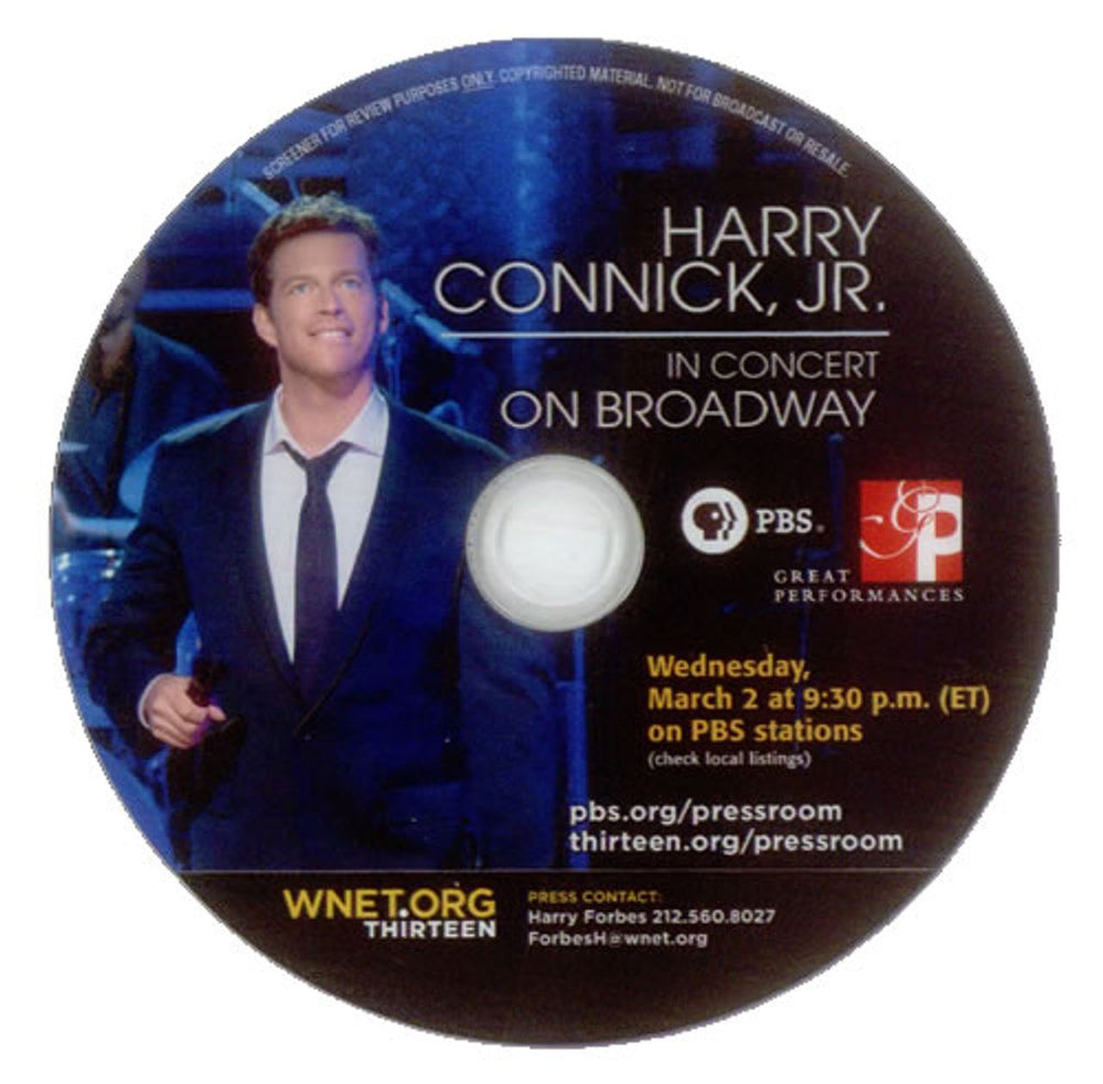 Harry Connick, Jr. In Concert On Broadway US Promo promo DVD-R DVD-R ACETATE