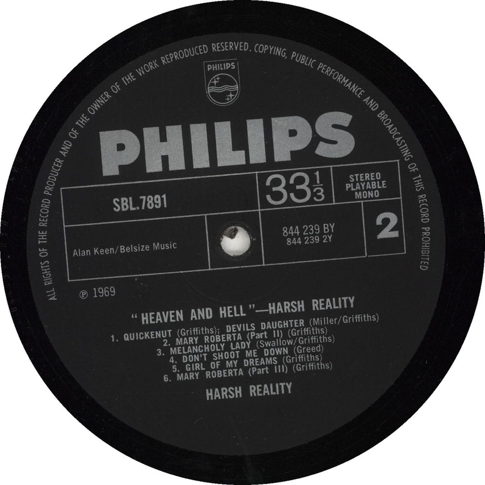 Harsh Reality Heaven And Hell UK vinyl LP album (LP record)