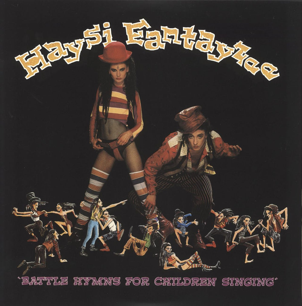 Haysi Fantayzee Battle Hymns For Children Singing - Yellow Vinyl + Numbered UK 2-LP vinyl record set (Double LP Album) DEMRECDLX007