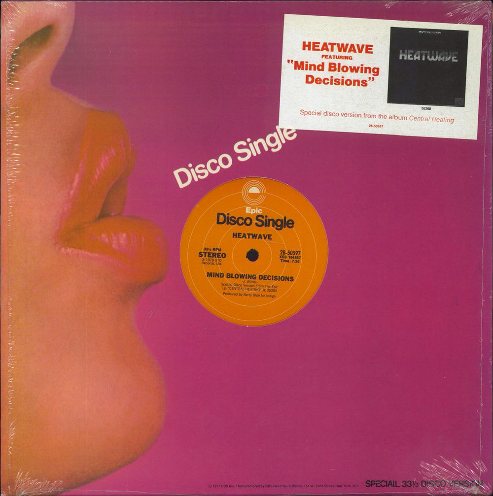 Heatwave Mind Blowing Decisions US 12" vinyl single (12 inch record / Maxi-single)