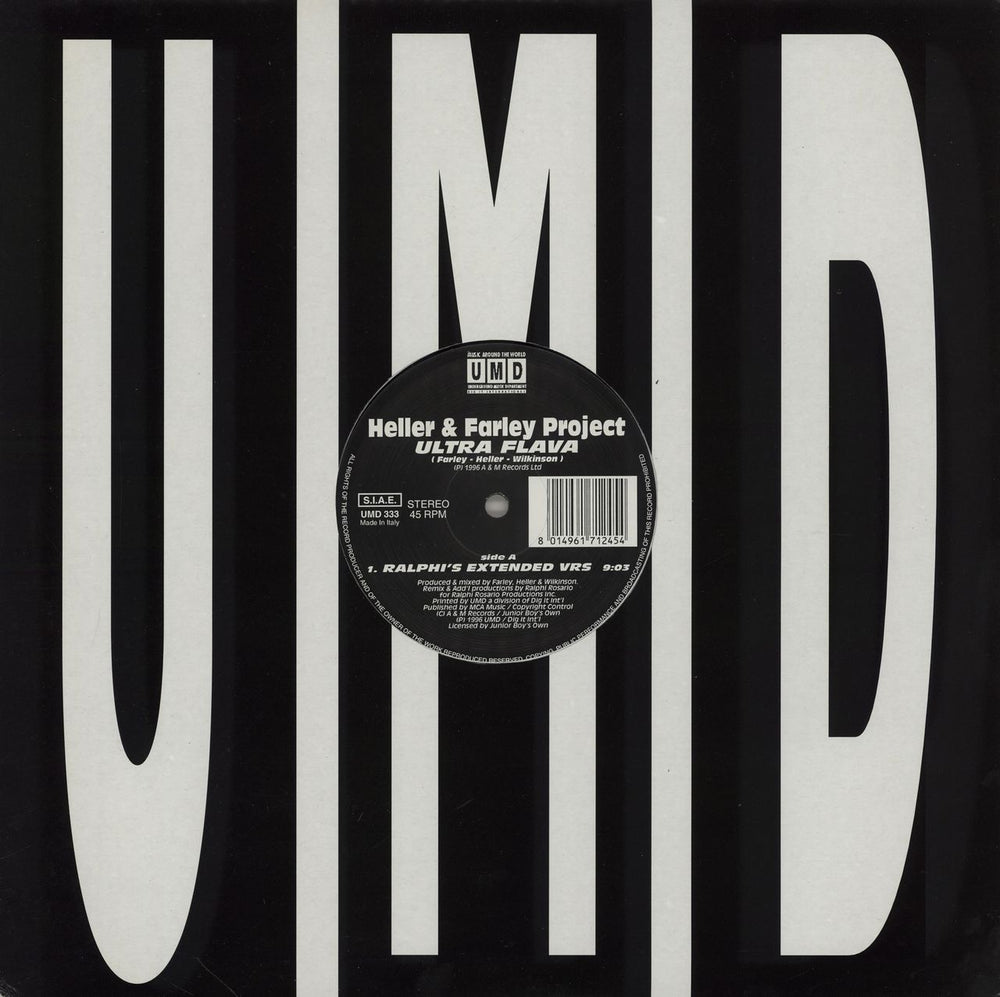 Heller & Farley Project Ultra Flava Italian 12" vinyl single (12 inch record / Maxi-single) UMD333