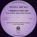 Hinda Hicks I Wanna Be Your Lady UK Promo 12" vinyl single (12 inch record / Maxi-single) 12ISX709DJ