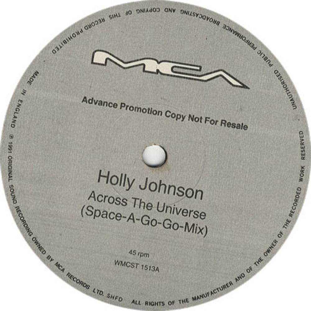 Holly Johnson Across The Universe UK Promo 12" vinyl single (12 inch record / Maxi-single) WMCST1513