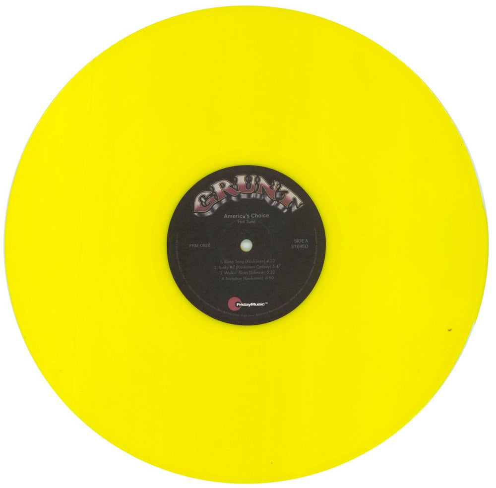 Hot Tuna America's Choice - 180gm Yellow Vinyl US vinyl LP album (LP record) TUNLPAM795878