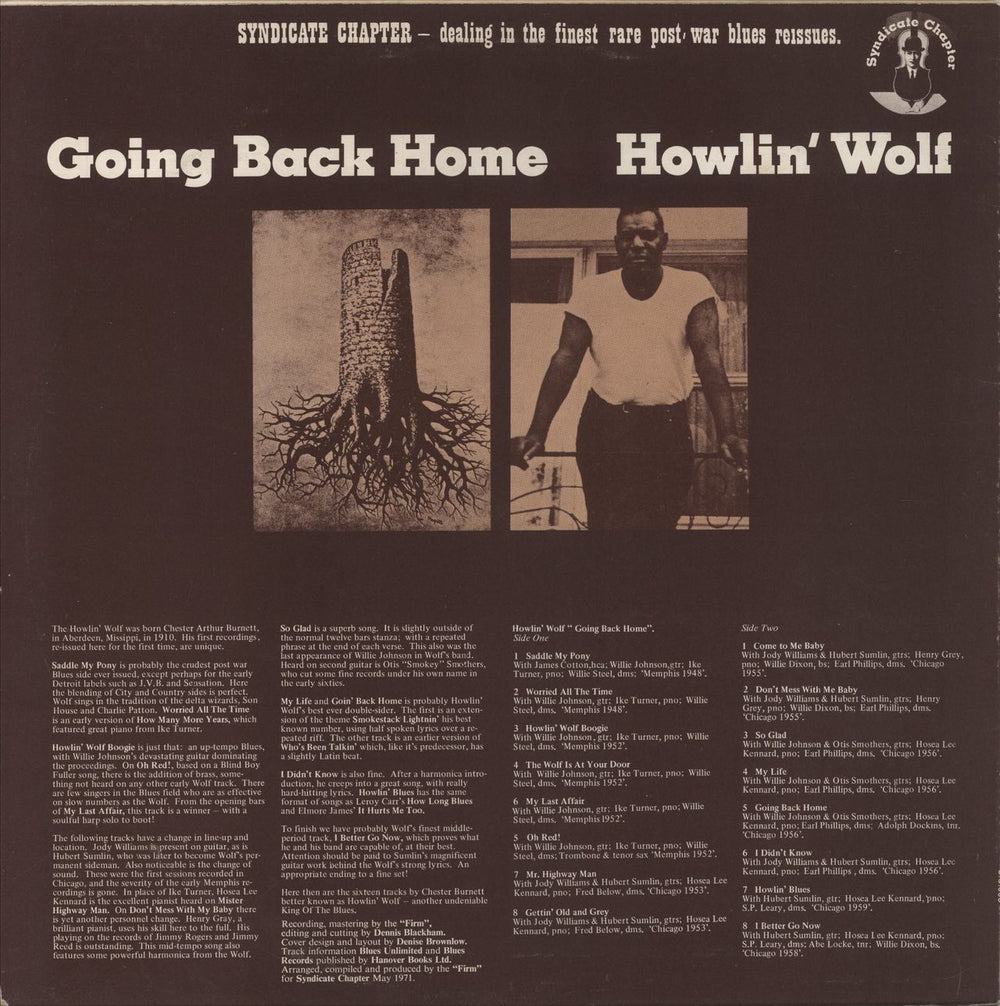 Howlin' Wolf Going Back Home UK vinyl LP album (LP record)