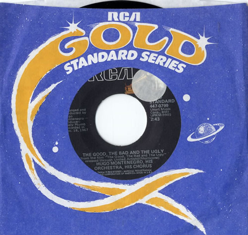 Hugo Montenegro The Good, The Bad And The Ugly - Export US 7" vinyl single (7 inch record / 45) 447-0799