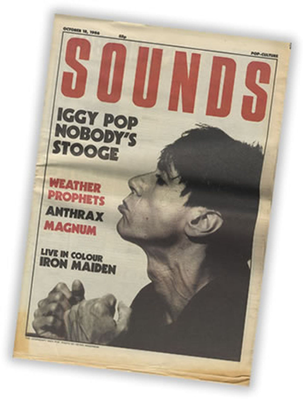 Iggy Pop Sounds UK magazine 18 OCTOBER 1986