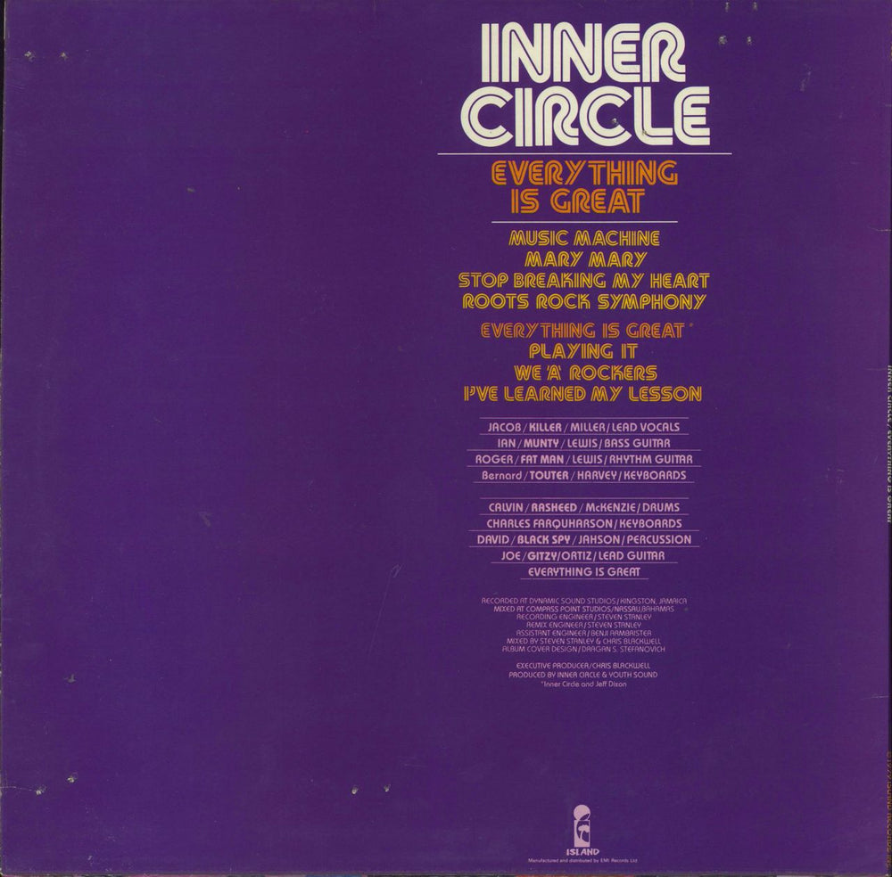 Inner Circle Everything Is Great - Sunset Label UK vinyl LP album (LP record)