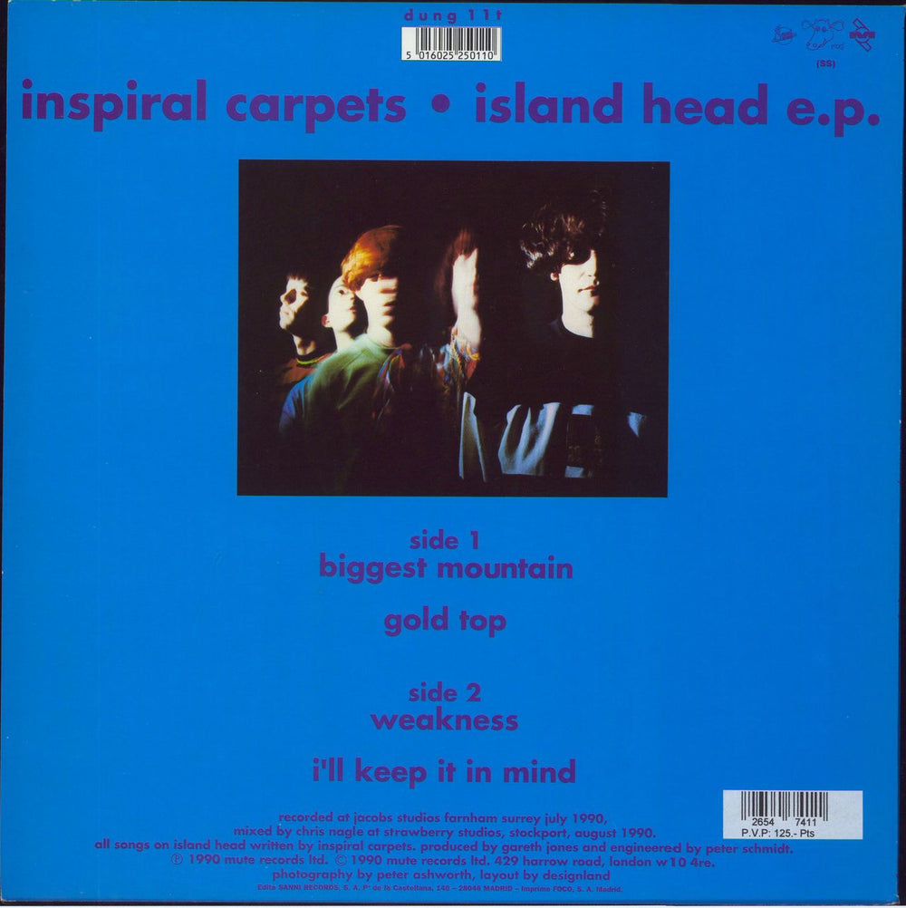 Inspiral Carpets Island Head EP Spanish 12" vinyl single (12 inch record / Maxi-single) 5016025250110