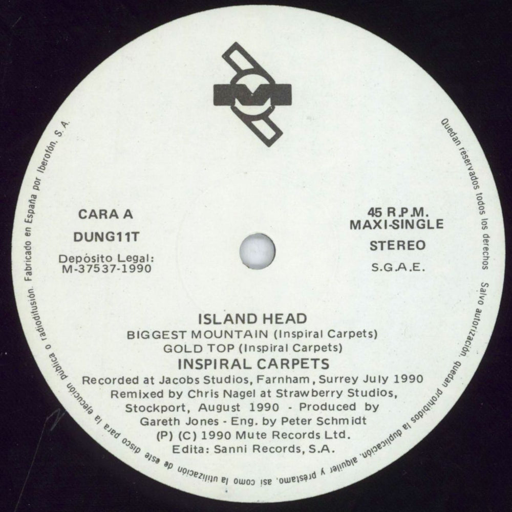 Inspiral Carpets Island Head EP Spanish 12" vinyl single (12 inch record / Maxi-single) INS12IS817857