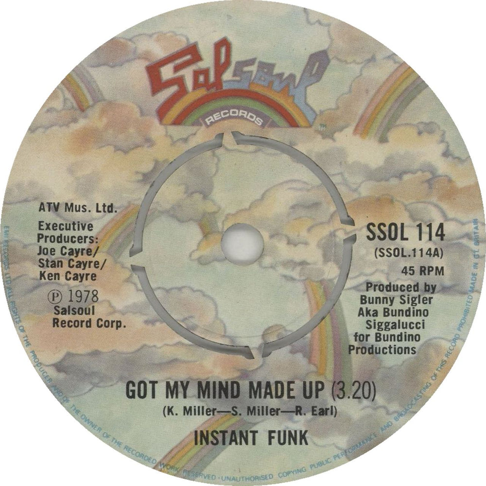 Instant Funk Got My Mind Made Up UK Promo 7" vinyl single (7 inch record / 45) SSOL114