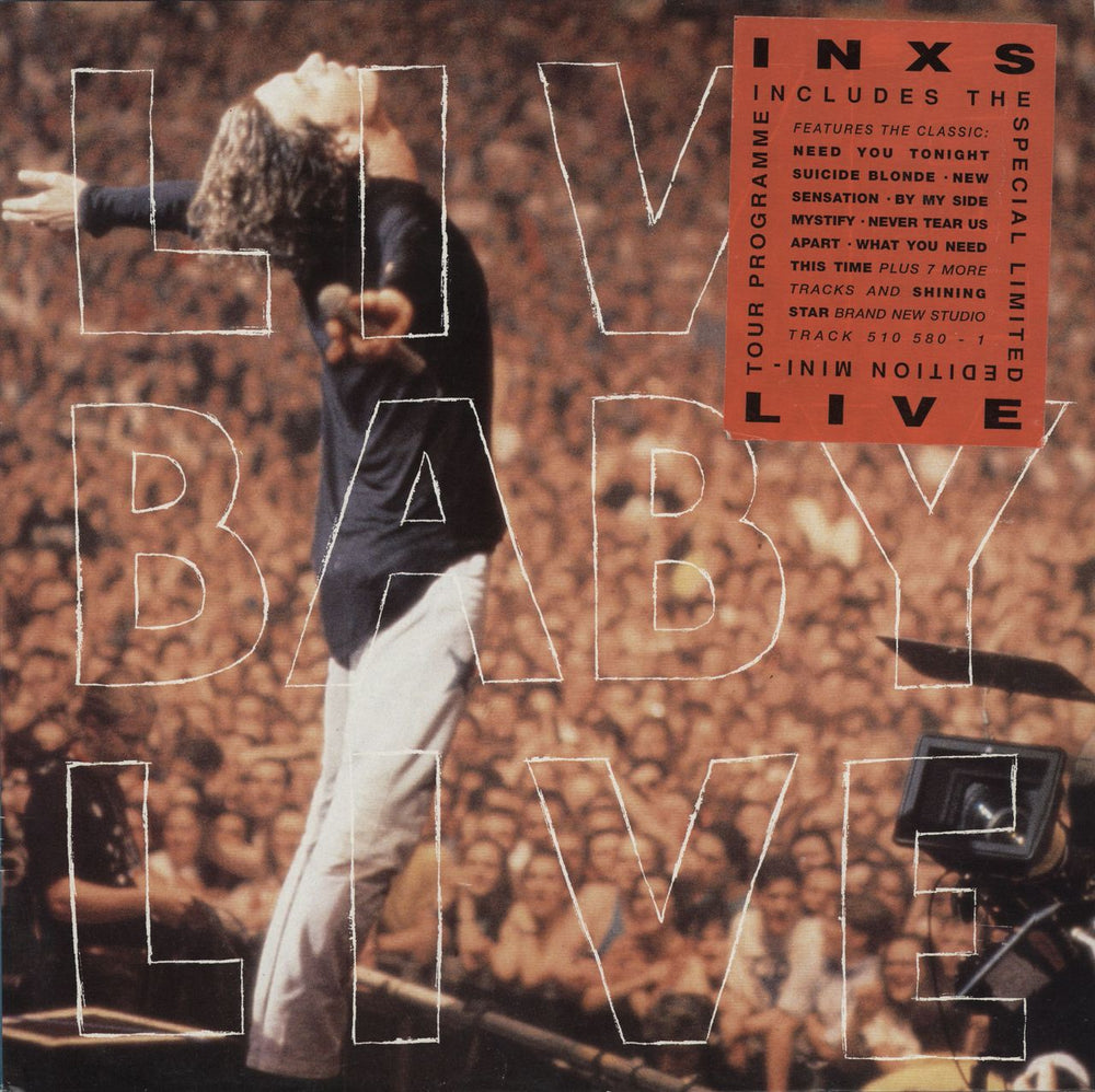 Inxs Live Baby Live - Stickered sleeve - EX UK vinyl LP album (LP record) 510580-1