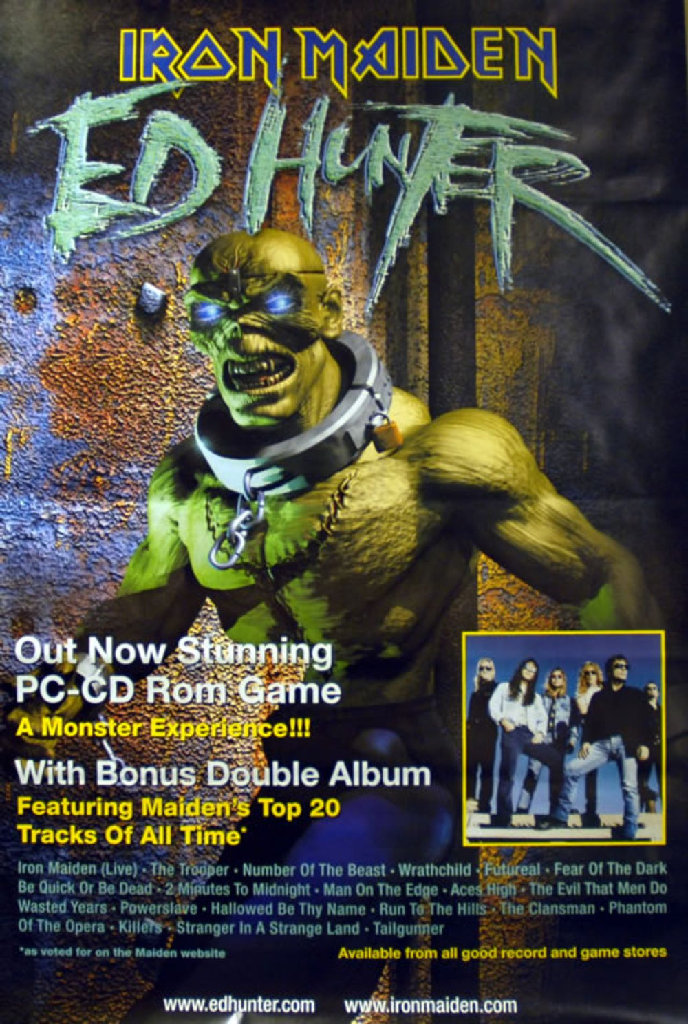 Iron Maiden Ed Hunter UK Promo poster 60 X 40