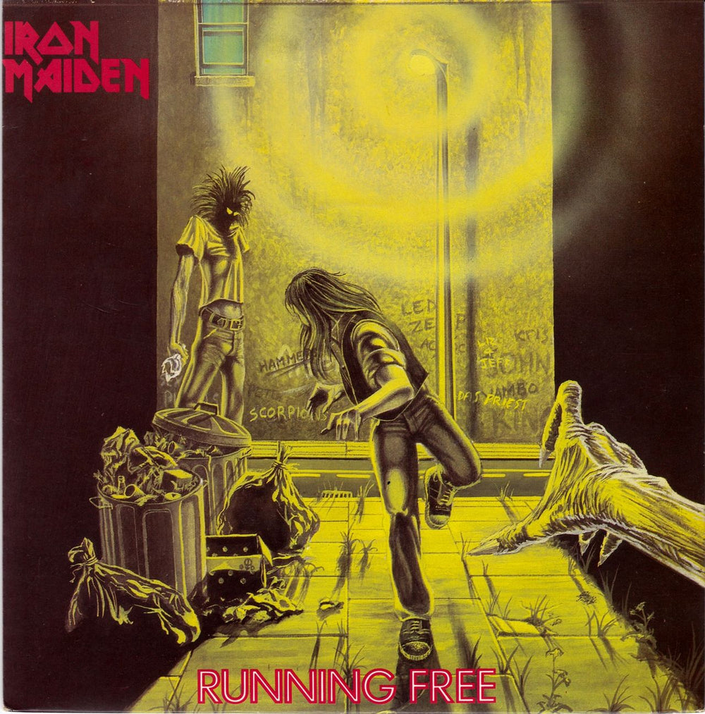 Iron Maiden Running Free - 1st - Card Sleeve UK 7" vinyl single (7 inch record / 45) EMI5032