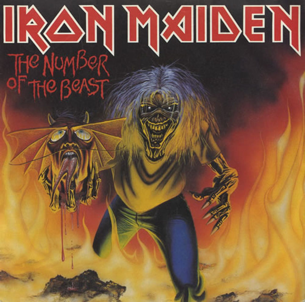 Iron Maiden The Number Of The Beast - Black + Sleeve UK 7" vinyl single (7 inch record / 45) EMI5287