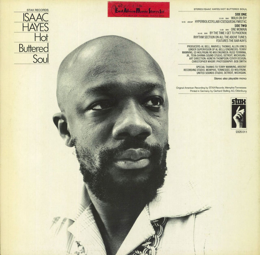 Isaac Hayes Hot Buttered Soul African vinyl LP album (LP record)