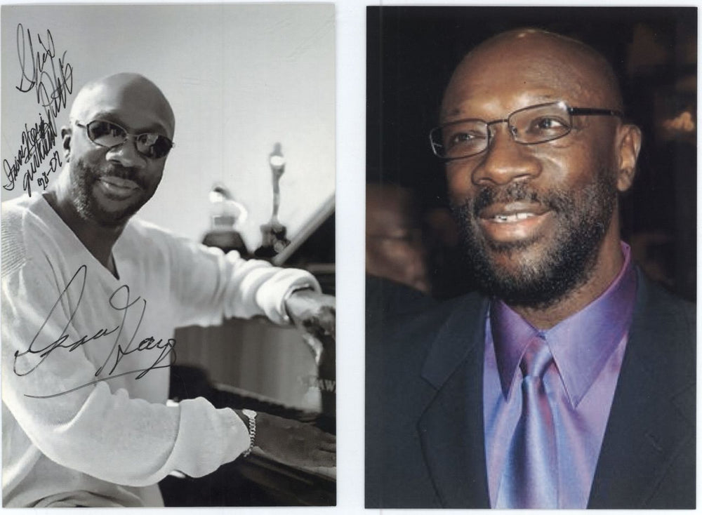 Isaac Hayes Signed Photograph UK photograph SIGNED PHOTO